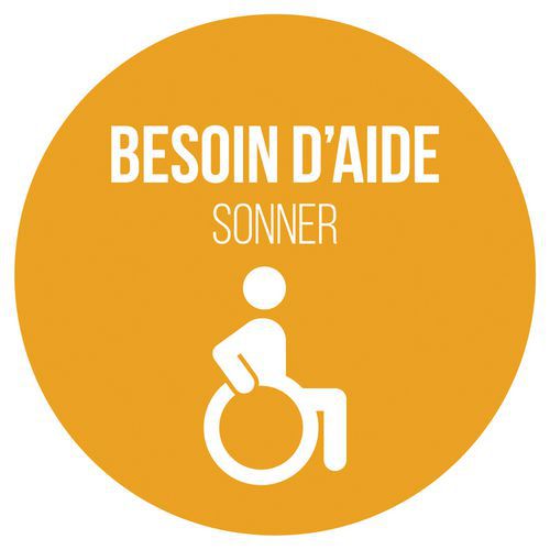 Adhésif orange pour carillon d'appel besoin d'aide- jaune