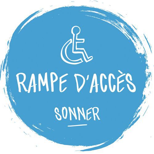 Adhésif design pour carillon d'appel rampe d'accès bleu Adhésif design pour carillon d'appel rampe d'accès bleu