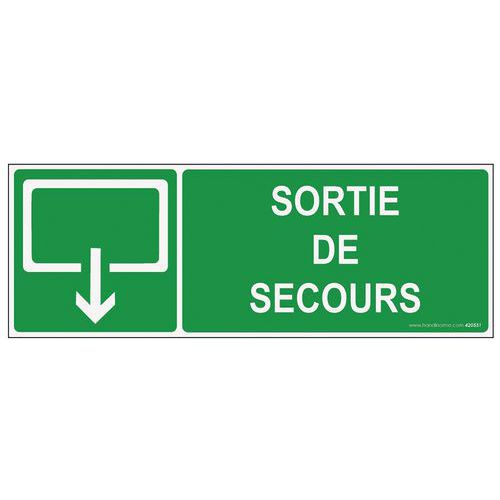 Panneaux sortie de secours évacuation rectangle