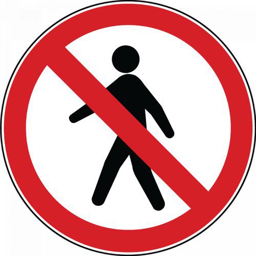 Rond bord Verboden voor voetgangers, Zelfklevend: nee, Materiaal: PVC, Ø: 200 mm, Breedte: 200 mm