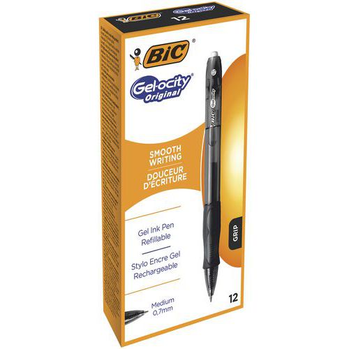 Balpen Gelocity - punt 0,7 mm - doos met 12 pennen - Bic