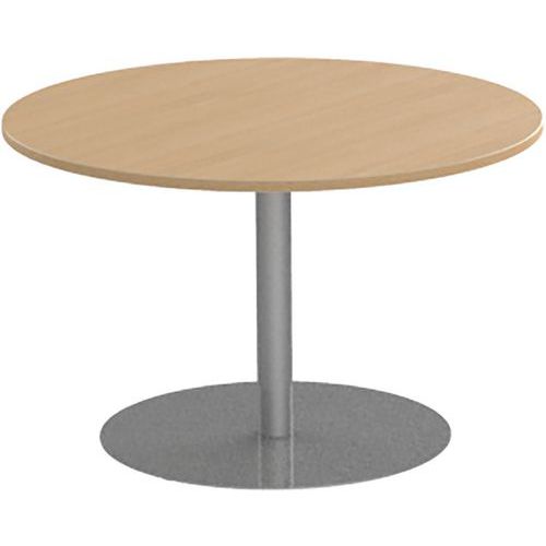 Vergadertafel rond 120 cm trompetvoet
