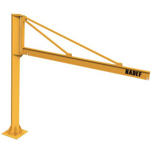 Set kolomzwenkkraan met driehoekige giek en elektrische takel, Rotatiehoek: 270 °, Basis Ø: 330 mm