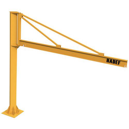Set kolomzwenkkraan met driehoekige giek en elektrische takel, Rotatiehoek: 270 °, Basis Ø: 430 mm