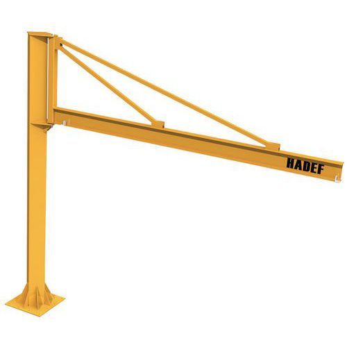 Set kolomzwenkkraan met driehoekige giek en elektrische takel, Rotatiehoek: 270 °, Basis Ø: 430 mm