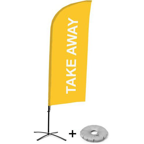 Beach flag avec pied en croix Take away - Showdown Displays