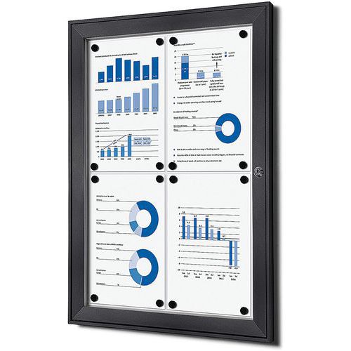 Notitiebord Indoor - vergrendelbaar - Zilver - Showdown