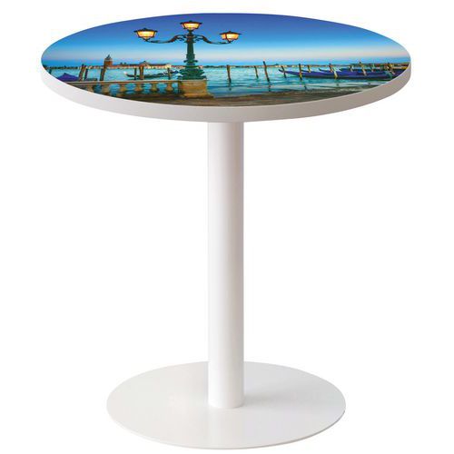 Guéridon Easy Ø 60 cm plateau coloris Décor - Manutan Expert