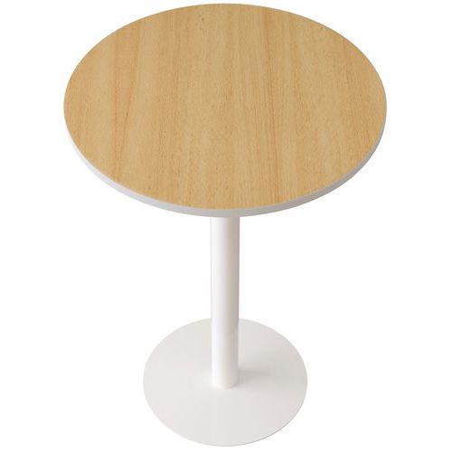 Hoge vergadertafel Easy office - Ø 80 cm effen blad