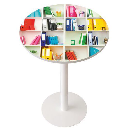 Hoge vergadertafel Easy office - Ø 80 cm bladkleur Décor