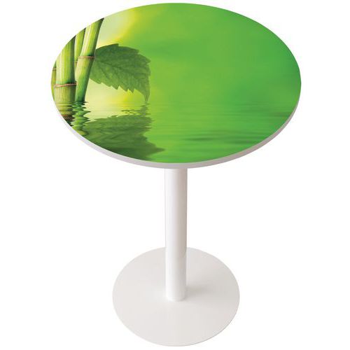 Table de réunion haute Easy Ø 80 cm plateau coloris Décor - Manutan Expert