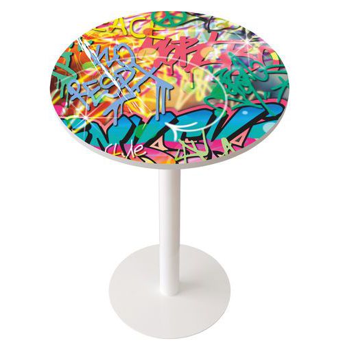 Table de réunion haute Easy Ø 80 cm plateau coloris Décor - Manutan Expert