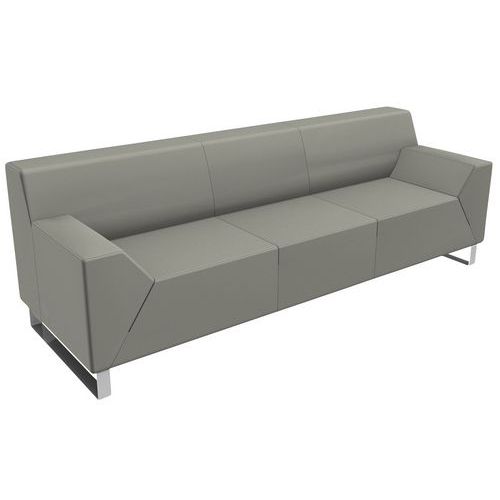 Canapé accueil Asso piètement chromé enduit PVC Quadrifoglio