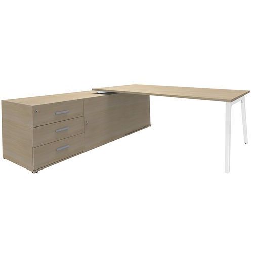 Bureau Steel Direction sur console 3 tiroirs Simmob