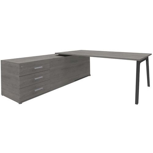 Bureau Steel Direction sur console 3 tiroirs Simmob