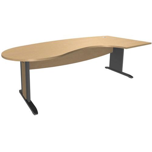 Bureau convivial pieds L bois Quatuor avec retour - Manutan Expert