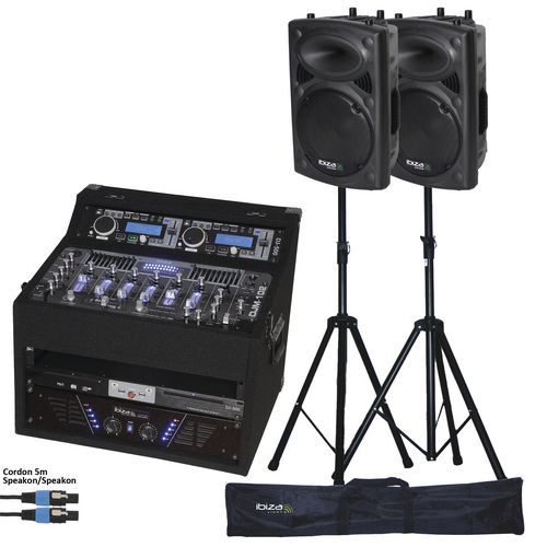 DJ compleet systeem 1000 MKII 2 x 220 watt - IBIZA