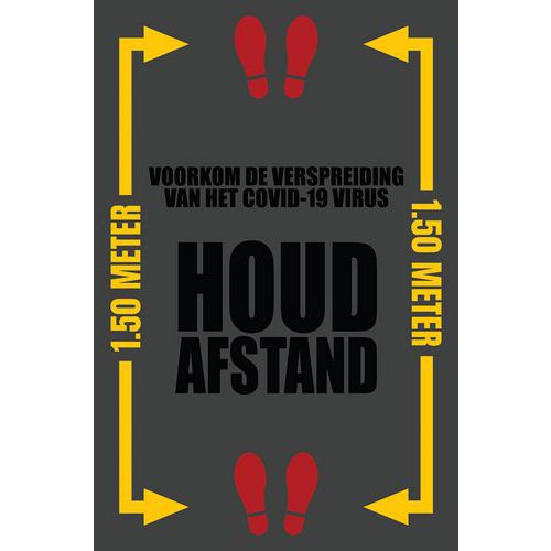 Mat met Nederlandse opdruk 'HOUD AFSTAND' - Notrax