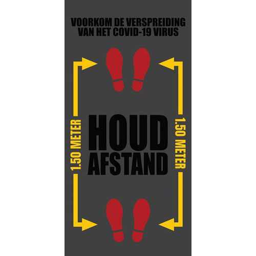 Tapis imprimé néerlandais « HOUD AFSTAND » - Notrax