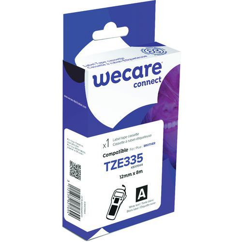 Tapecassette voor labelprinter Brother - Breedte 12 mm - Wecare