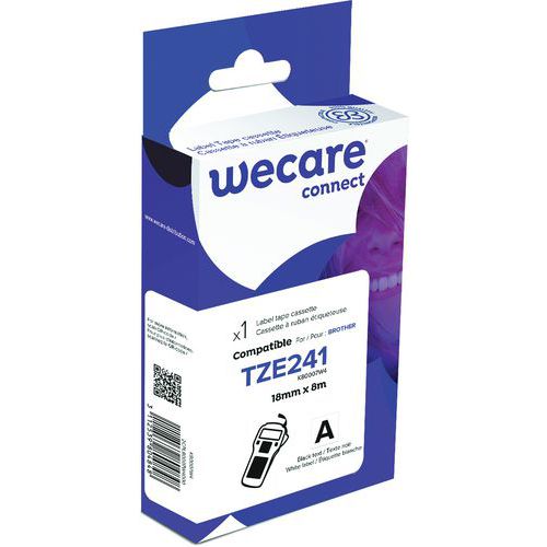 Tapecassette voor labelprinter Brother - Breedte 24 mm - Wecare