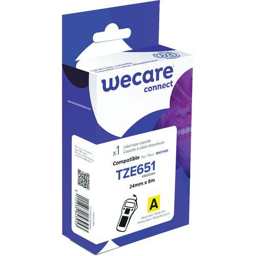 Tapecassette voor labelprinter Brother - Breedte 24 mm - Wecare