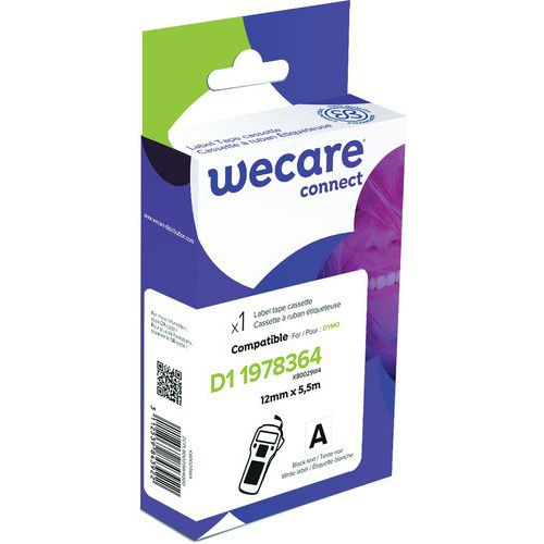 Tapecassette voor labelprinter Dymo D1 - Breedte 12 mm - Wecare