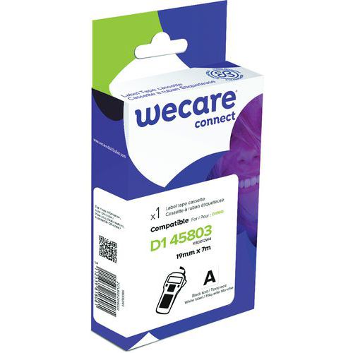 Tapecassette voor labelprinter Dymo D1 - Breedte 19 mm - Wecare