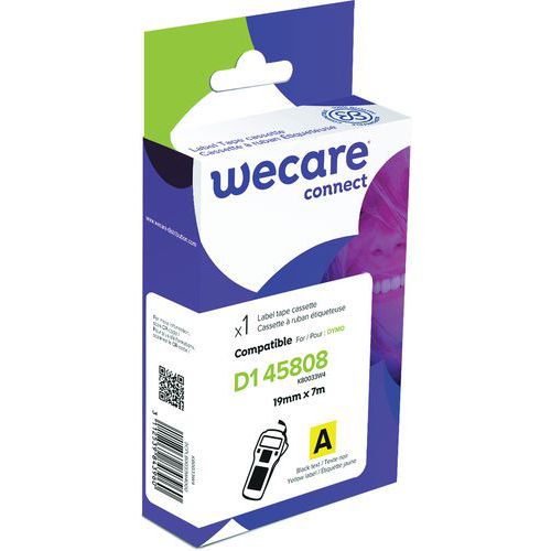Tapecassette voor labelprinter Dymo D1 - Breedte 19 mm - Wecare