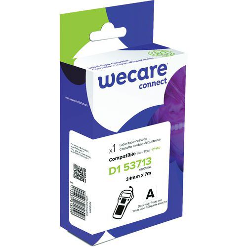 Tapecassette voor labelprinter Dymo D1 - Breedte 24 mm - Wecare