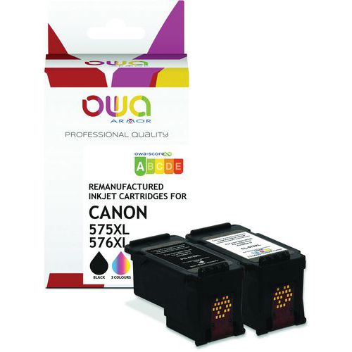 Inktcartridge refurbished - 1x zwart 1x 3 kleuren - OWA