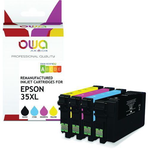 Inktcartridge refurbished Epson 35XL - 4 kleuren - OWA
