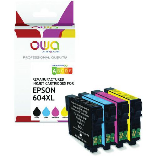 Inktcartridge refurbished Epson 604XL - 4 kleuren - OWA