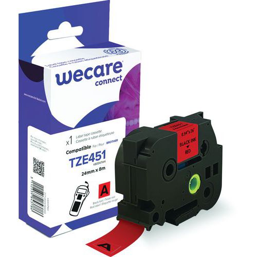 Tapecassette voor labelprinter Brother - Breedte 24 mm - Wecare