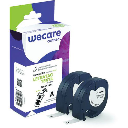 Tapecassette voor labelprinter Dymo - 12 mm - Set van 2 - Wecare