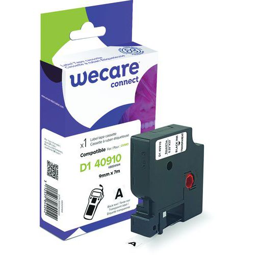 Tapecassette voor labelprinter Dymo D1 - Breedte 9 mm - Wecare