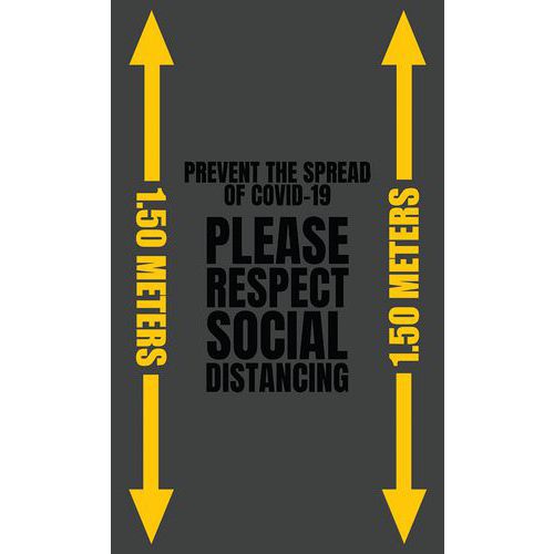Mat met Engelse opdruk 'PLEASE RESPECT SOCIAL DISTANCING' - Notrax Mat met Engelse opdruk 'PLEASE RESPECT SOCIAL DISTANCING' - Notrax
