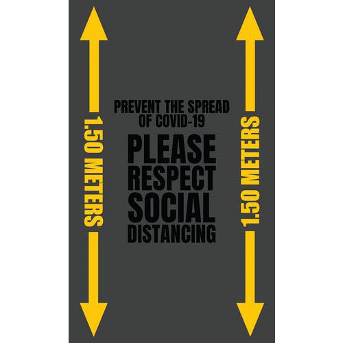 Tapis imprimé anglais « PLEASE RESPECT SOCIAL DISTANCING » - Notrax