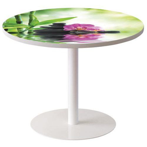 Guéridon  Ø 80 cm plateau coloris Décor - Manutan Expert