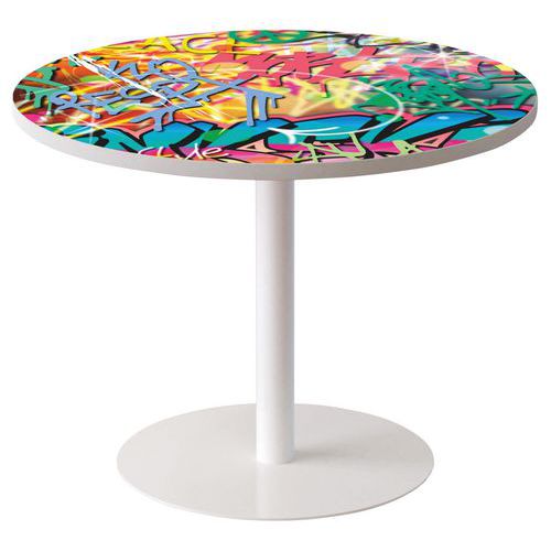 Guéridon  Ø 80 cm plateau coloris Décor - Manutan Expert