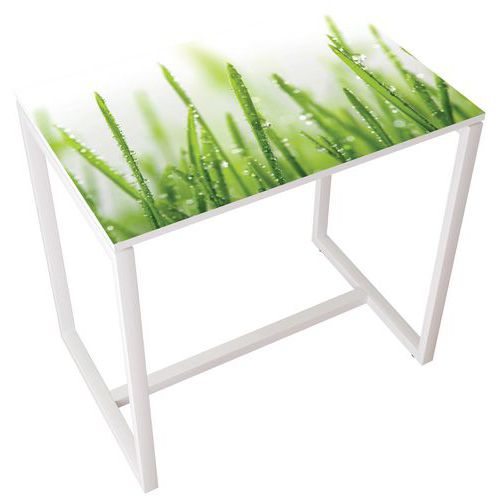 Table de réunion haute  4 personnes coloris Décor - Manutan Expert