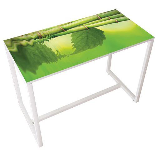 Table de réunion haute  6 personnes coloris Décor - Manutan Expert