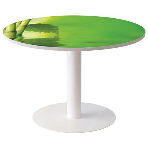 Table de réunion  ronde coloris Décor - Manutan Expert