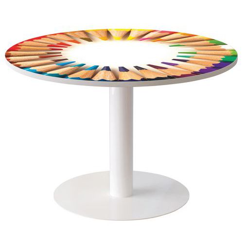 Vergadertafel rond, kleur: decoratie - Manutan Expert