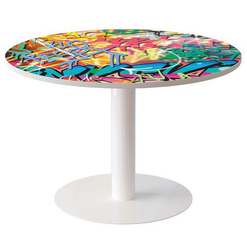 Table de réunion  ronde coloris Décor - Manutan Expert