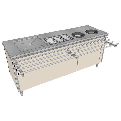 Buffetmeubel opruim met afvalzakken voor volwassenen