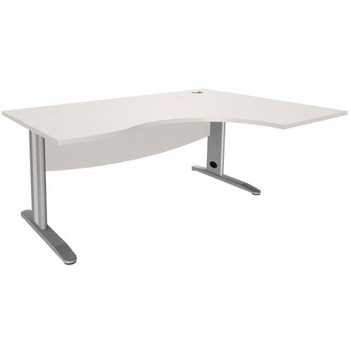 Bureau asymétrique avec retour Quatuor pieds L métal - Manutan Expert