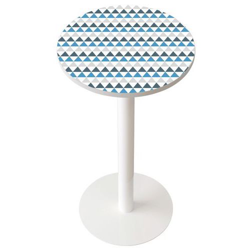 Table de réunion haute  Ø 60 cm plateau coloris Décor- Manutan Expert