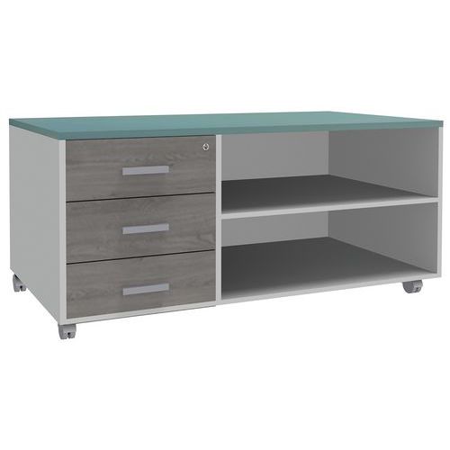 Verrijdbare console met 2 of 3 laden Mercure