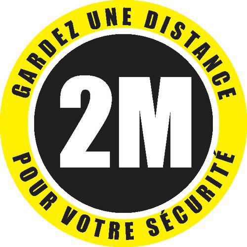 Sticker voor vloer veiligheidsafstand Ø 30 cm - Franse taal